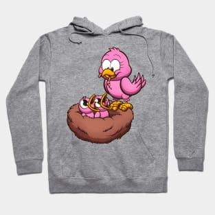 Mother Bird Feeding Her Nest Hoodie